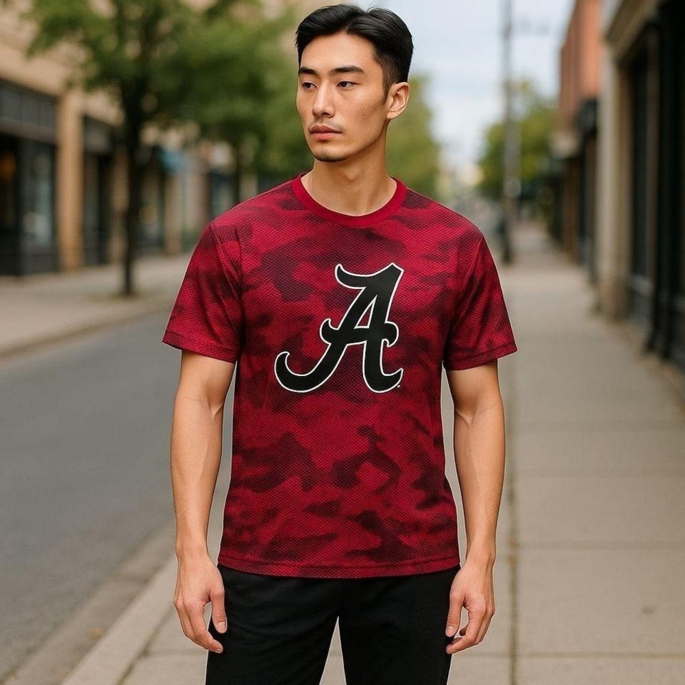 Alabama Crimson Tide NCAA Red Camo Performance T-Shirt Youth XL Gameday Tee